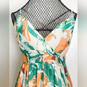 Wanna Getaway Chiffon Geometric Print Maxi Dress